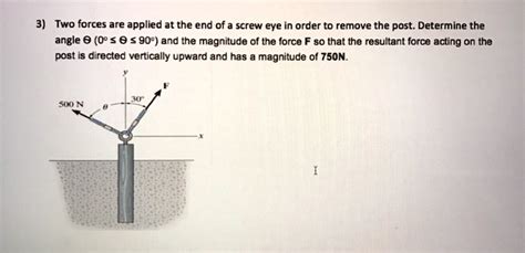 Solved Two Forces Are Applied At The End Of A Screw Eye In Order To