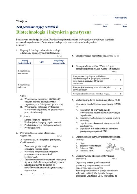 sprawdzian biologia - Pobierz pdf z Docer.pl