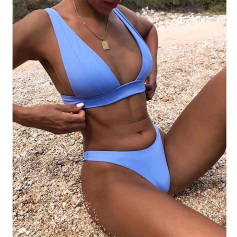 New Sexy Women Bikini 2021 Solid Swimwear Push Up Bikini Set Brazilian Bathing Suit Summer Beach