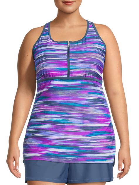 Free Tech Women S Plus Size Athletic Racerback Tankini Swimsuit Top