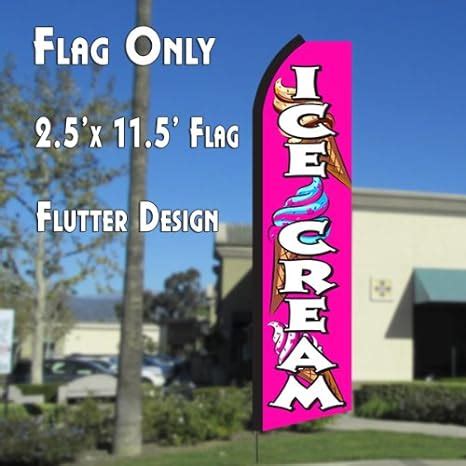 Amazon Com Ice Cream Pink White Flutter Polyknit Feather Flag X Feet Patio