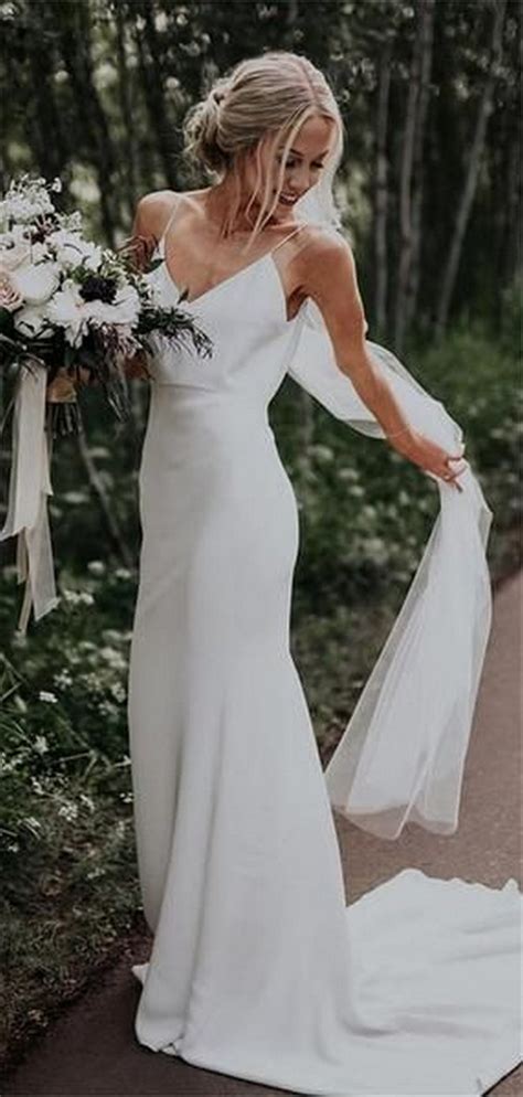 Simple Elegant Sheath Wedding Dress Cute Wedding Dress Rustic Wedding