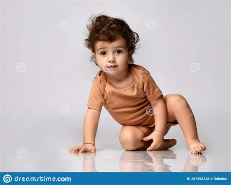 Picture Of Crawling Baby Boy Stock Photo Image Of Happy Funny 207398348