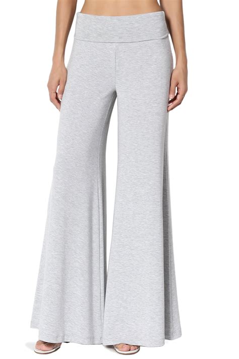 themogan themogan women s s~3x tall high waist soft jersey wide leg palazzo lounge pants