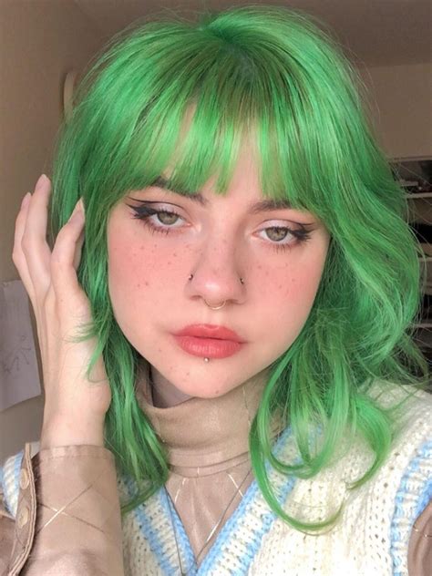 iris green green hair aesthetic hair hair inspo color