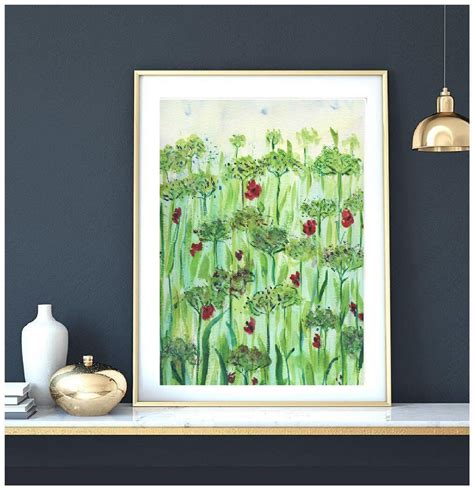 Wildflowers Wall Art Watercolor Abstract Painting Minimalist Etsy In