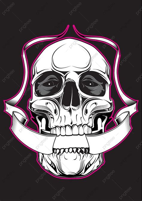Skull Anatomy Vector Art Png Skull With Ribbon Anatomy Banner Tattoo