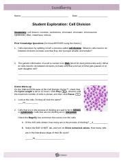 On the landscape tab, click on the get the gizmo ready: 3_1-CellDivision - Student Exploration Cell Division Vocabulary cell division centriole ...