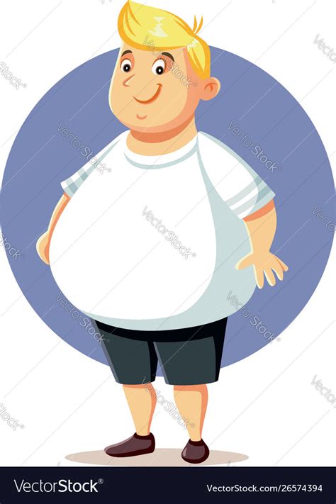 Plus Size Overweight Man Cartoon Royalty Free Vector Image