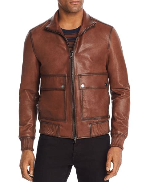 Michael Kors Burnished Leather Jacket In Brown For Men Lyst