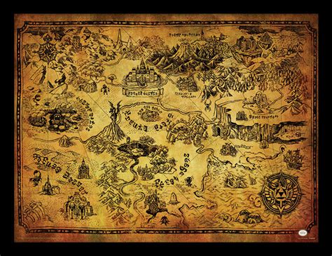 The Legend Of Zelda Hyrule Map Framed Poster Buy At Europosters