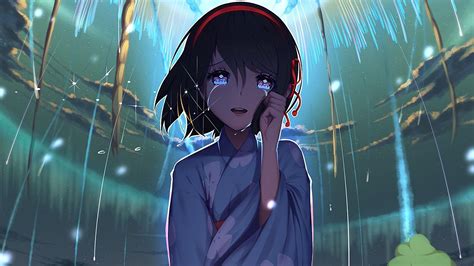 Crying Anime Girl While Smiling Wallpapers Wallpaper Cave
