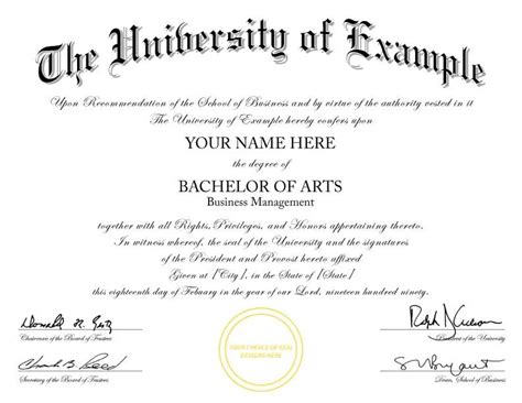 Printable Fake Degree Certificate Customize And Print