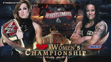 Wwe Wrestlemania Becky Lynch Vs Shayna Baszler Official Match Card