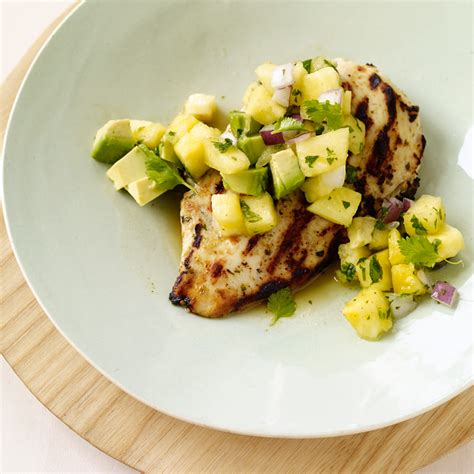 When ready to serve, top each chicken cutlet with the avocado salsa. Grilled Chicken with Avocado-Pineapple Salsa | Recipes ...