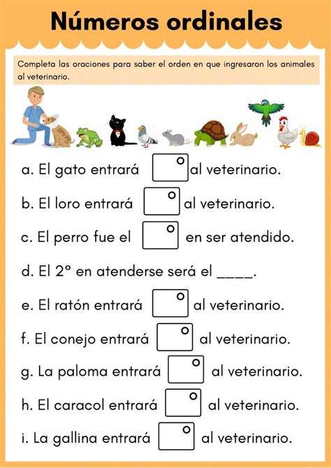 Numeros Ordinales Para Primero De Primaria Fichas Para