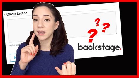 What To Write In The Cover Letter On Backstage Casting Youtube