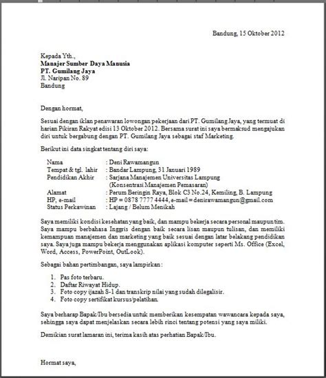 Contoh Surat Lamaran Kerja Berdasarkan Iklan - susan jobs