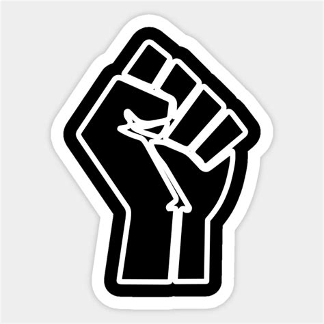 Raised Fist Outline Blm Black Lives Matter Sticker Teepublic Uk