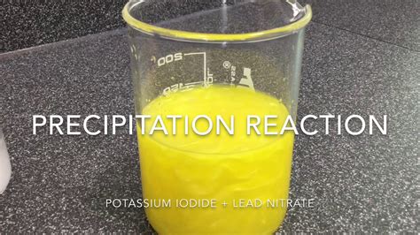 Demonstration Precipitation Reaction Of Potassium Iodide And Lead Nitrate YouTube