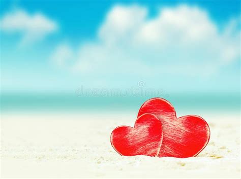 Two Hearts On The Summer Beach Stock Image Image Of Concept Funny