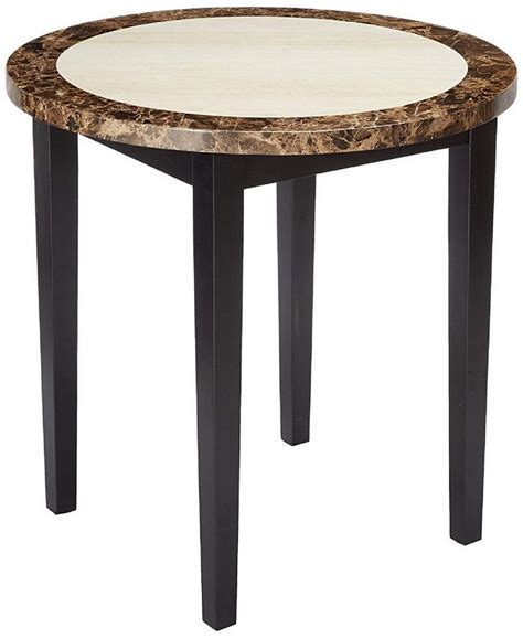 Benzara Wooden Round Counter Height Table With Marble Top Macys