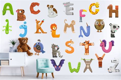 Kids Alphabet Wall Decal Set Whimsy Wall Decals