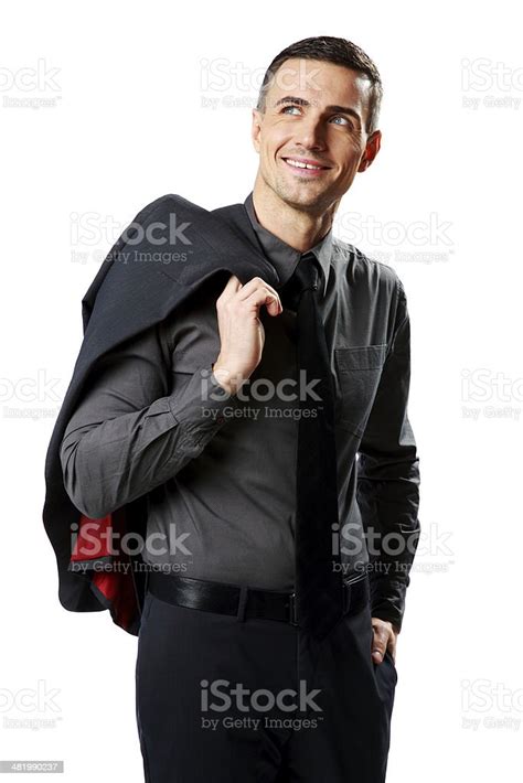 Businessman Holding Jacket Over His Shoulder Stock Photo Download