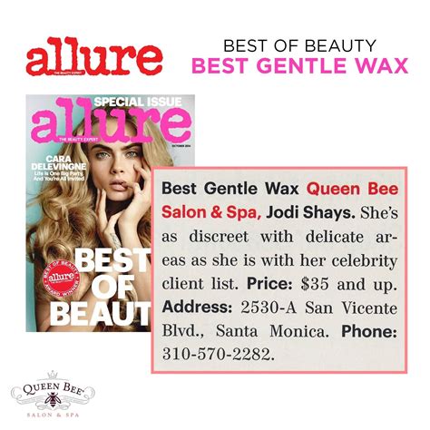 allure october 2014 best gentle wax queen bee salon and spa queen bee salon and spa spa