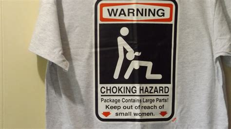 Warning Choking Hazard Adult Humor Cotton T Shirt White Tee Big Tees