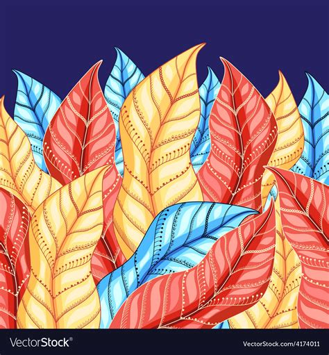 Colorful Background Leaves Royalty Free Vector Image