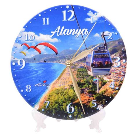 Buy Alanya Themed Ceramic Wall Clock 20 Cm Myros