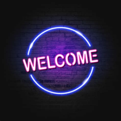 Neon Welcome Logo Neon Neon Sign Welcome Png And Psd File For Free