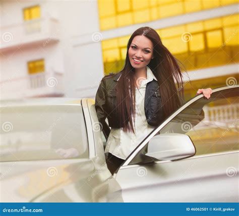 Beautiful Woman Near Car Stock Image Image Of Portrait 46062501