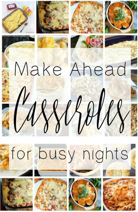 For a late night snack, you can use hummus as a dip for raw veggies or ezekiel bread, says gioffre. Casserole Recipes to Make Ahead for Busy Nights | Mama ...