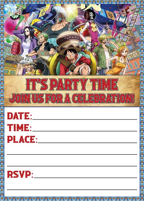 One Piece Birthday Invitation One Piece Birthdays Birthday Invitations