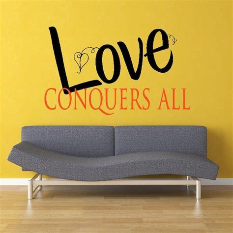 Items Similar To Love Conquers All Vinyl Lettering Wall Words Design