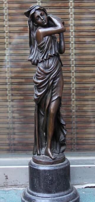 Chinese Western Bronze Marble Nude Sexy Belle Girl Lady Woman Vase Statue R B Statue