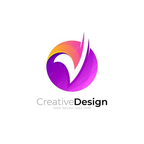 Premium Vector V Logo And Circle Design Colorful Globe Logos 3d Style