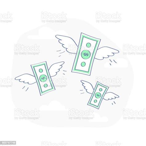 Flying Money Stacks Of Dollar Banknotes Stock Illustration Download