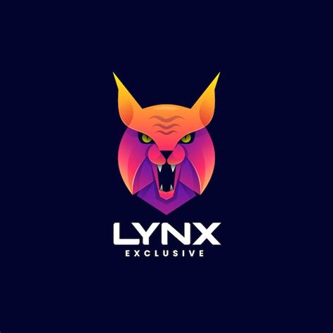 Ilustración Vector Logo Lynx Estilo Colorido Degradado Vector Premium