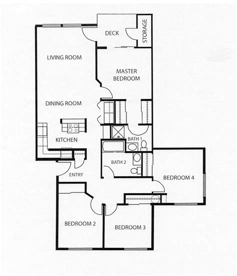 4 bedroom floor plans, house plans, blueprints & designs as lifestyles become busier for established families with older children, they may be ready to move up to a four bedroom home. 13 Four Bedroom Floor Plan That Will Bring The Joy - House ...