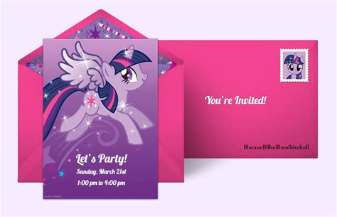 Free Twilight Sparkle Invitations In 2020 My Little Pony Invitations