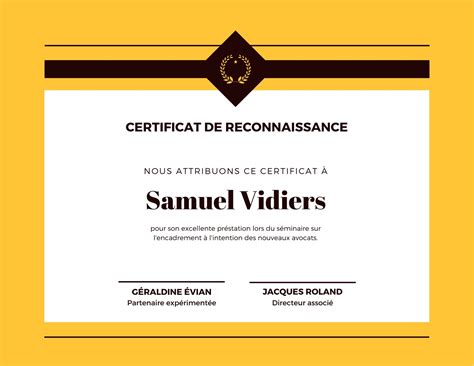 Certificat de reconnaissance diplôme modèles gratuits Canva
