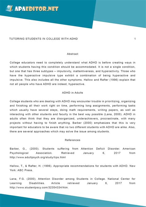 Structure of college research paper format apa research paper format. ️ Research paper on adhd apa style. College Paper Samples: Apa Style Research Paper On Add/adhd ...