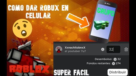 Como Dar Robux En Tu Grupo En Celular Roblox Youtube