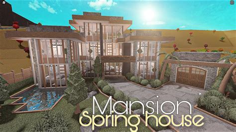 Bloxburg Mansion Modern Spring NO LARGE PLOT House Build YouTube