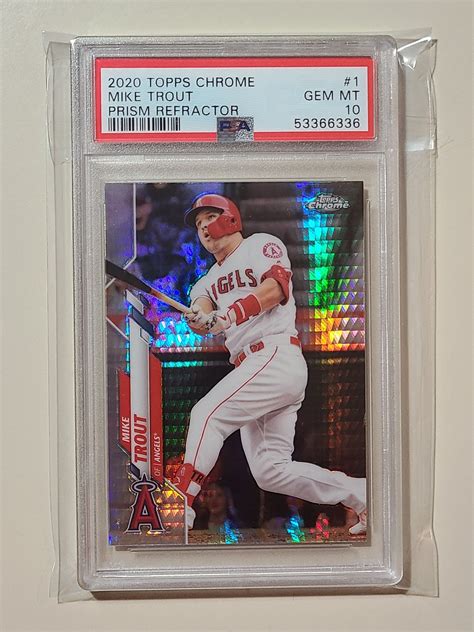 This Is A 2020 Topps Chrome Prism Refractor Mike Trout Baseball Card