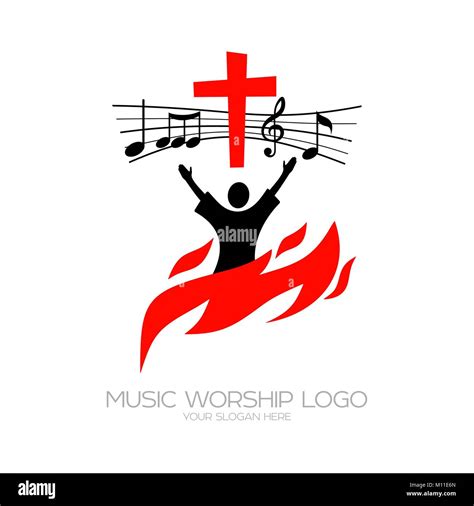 Logo De La Musique Symboles Chrétiens Le Croyant Vénère Jésus Christ