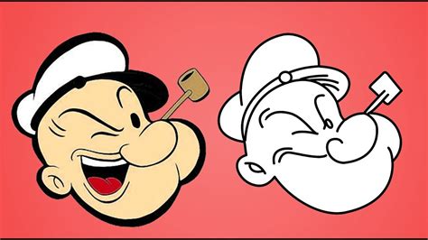 How To Draw And Colour Popeye The Sailor Man Step By Step Youtube